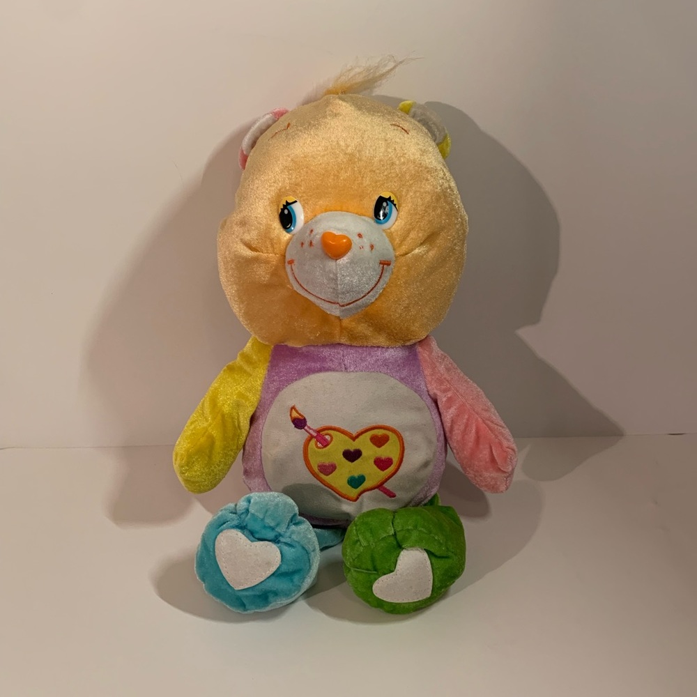 🎨 VTG 90s CARE BEARS WORK OF HEART BEAR PLUSH STUFFED ANIMAL TOY COLLECTIBLE 🎨